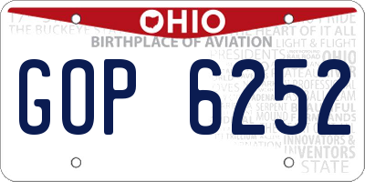 OH license plate GOP6252