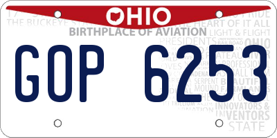 OH license plate GOP6253