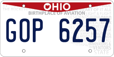 OH license plate GOP6257