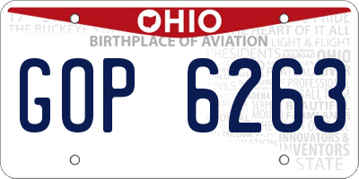 OH license plate GOP6263