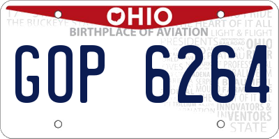 OH license plate GOP6264