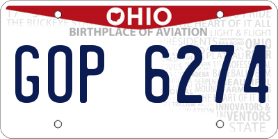 OH license plate GOP6274