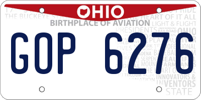 OH license plate GOP6276