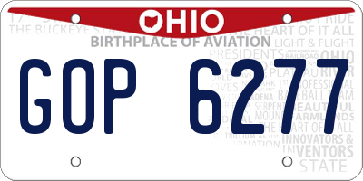 OH license plate GOP6277