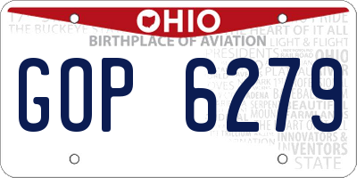 OH license plate GOP6279