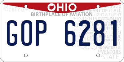 OH license plate GOP6281