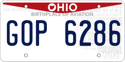 OH license plate GOP6286