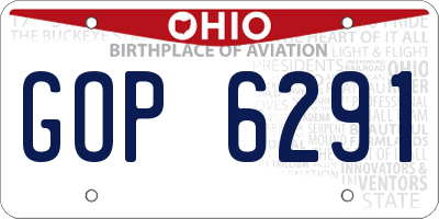 OH license plate GOP6291