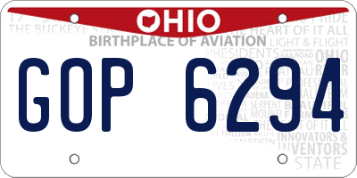 OH license plate GOP6294