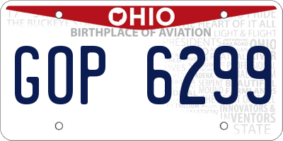 OH license plate GOP6299