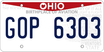 OH license plate GOP6303