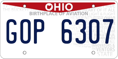 OH license plate GOP6307