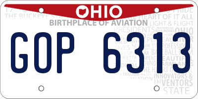 OH license plate GOP6313