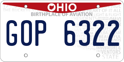 OH license plate GOP6322