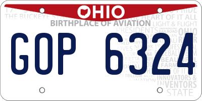 OH license plate GOP6324