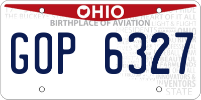 OH license plate GOP6327