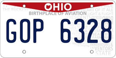 OH license plate GOP6328