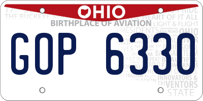 OH license plate GOP6330