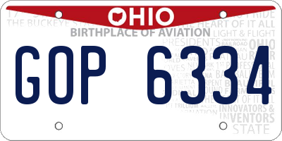 OH license plate GOP6334