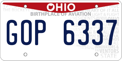 OH license plate GOP6337