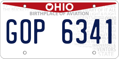 OH license plate GOP6341