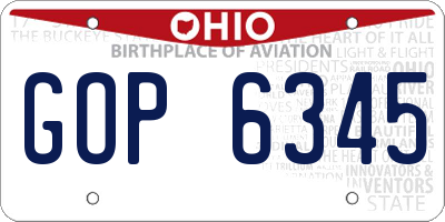 OH license plate GOP6345