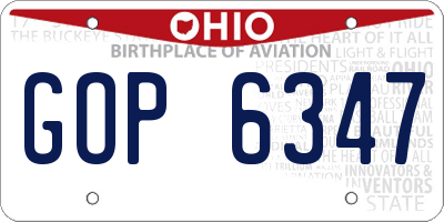 OH license plate GOP6347