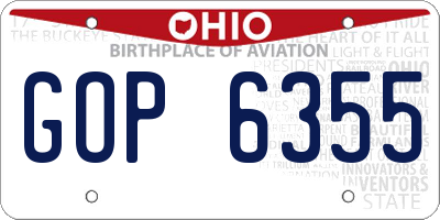 OH license plate GOP6355