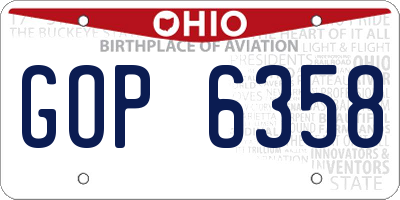 OH license plate GOP6358