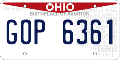 OH license plate GOP6361