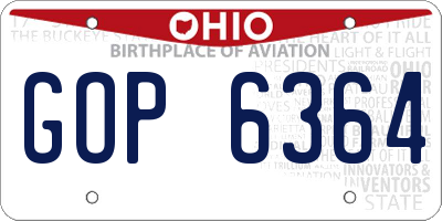 OH license plate GOP6364