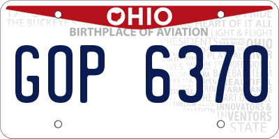 OH license plate GOP6370