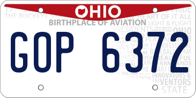 OH license plate GOP6372