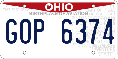 OH license plate GOP6374