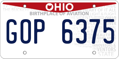 OH license plate GOP6375