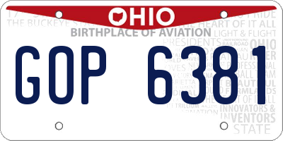 OH license plate GOP6381