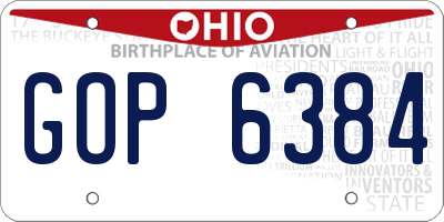 OH license plate GOP6384