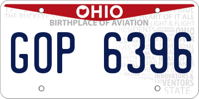 OH license plate GOP6396