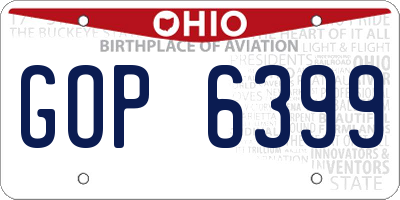 OH license plate GOP6399