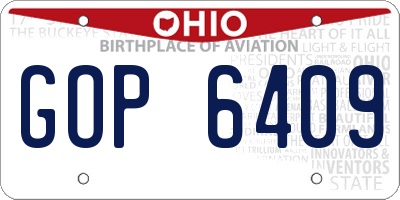 OH license plate GOP6409