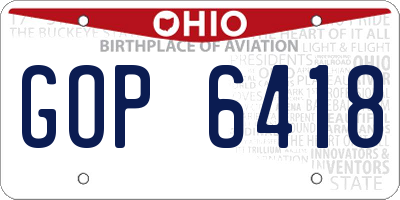 OH license plate GOP6418
