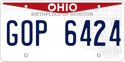 OH license plate GOP6424