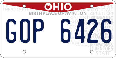 OH license plate GOP6426