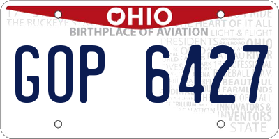OH license plate GOP6427