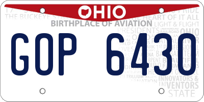 OH license plate GOP6430