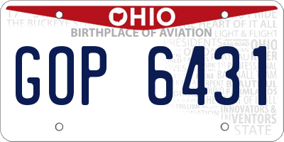 OH license plate GOP6431