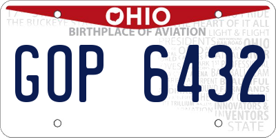 OH license plate GOP6432