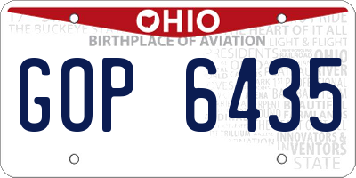 OH license plate GOP6435