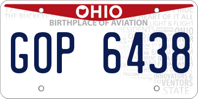 OH license plate GOP6438