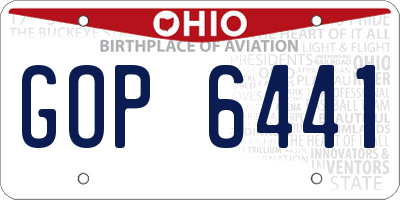 OH license plate GOP6441